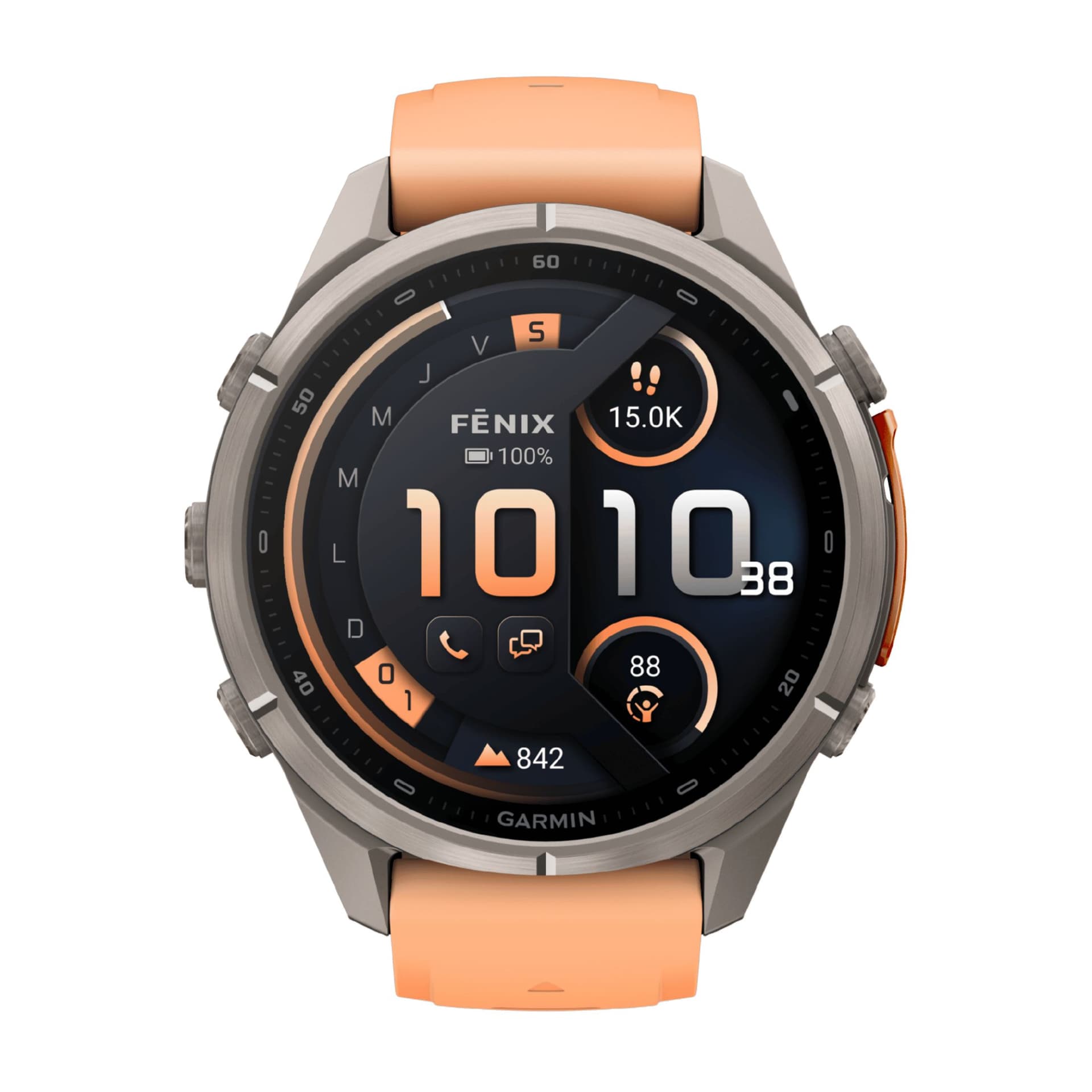 Garmin Montre Garmin Fēnix 9 Pro inReach AMOLED Sapphire Titane bracelet Shell pink/autumn orange silicone 43 mm