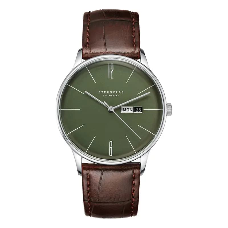 Sternglas Montre Berlin Olive Green Silver S01-BE08-HE05