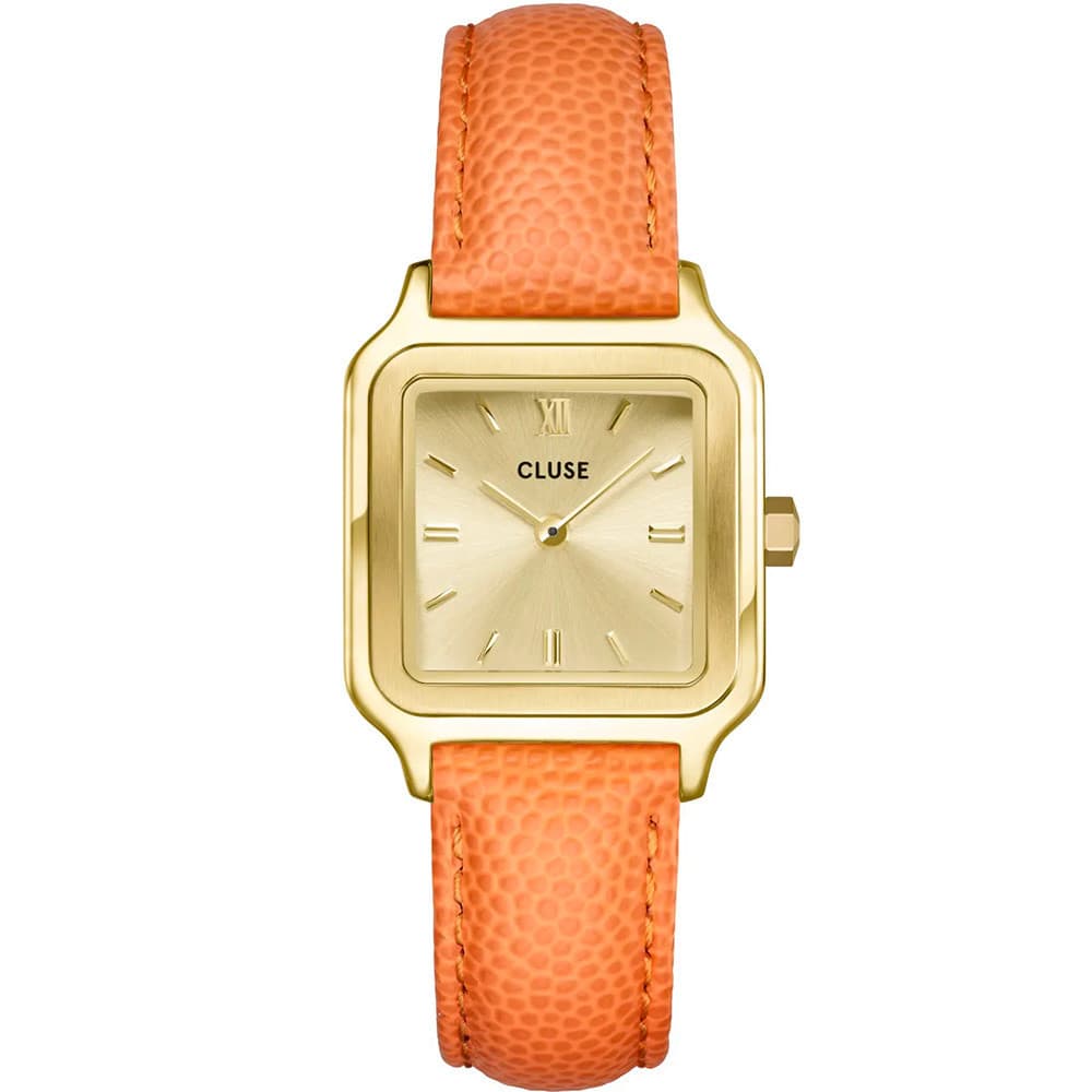 Cluse Montre Cluse Collection Gracieuse Petite en Cuir Orange