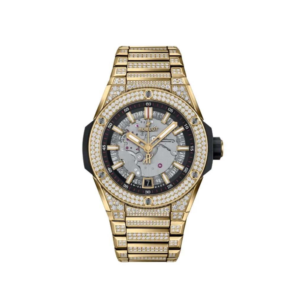 Hublot Integrated Time Only Yellow Gold Pavé