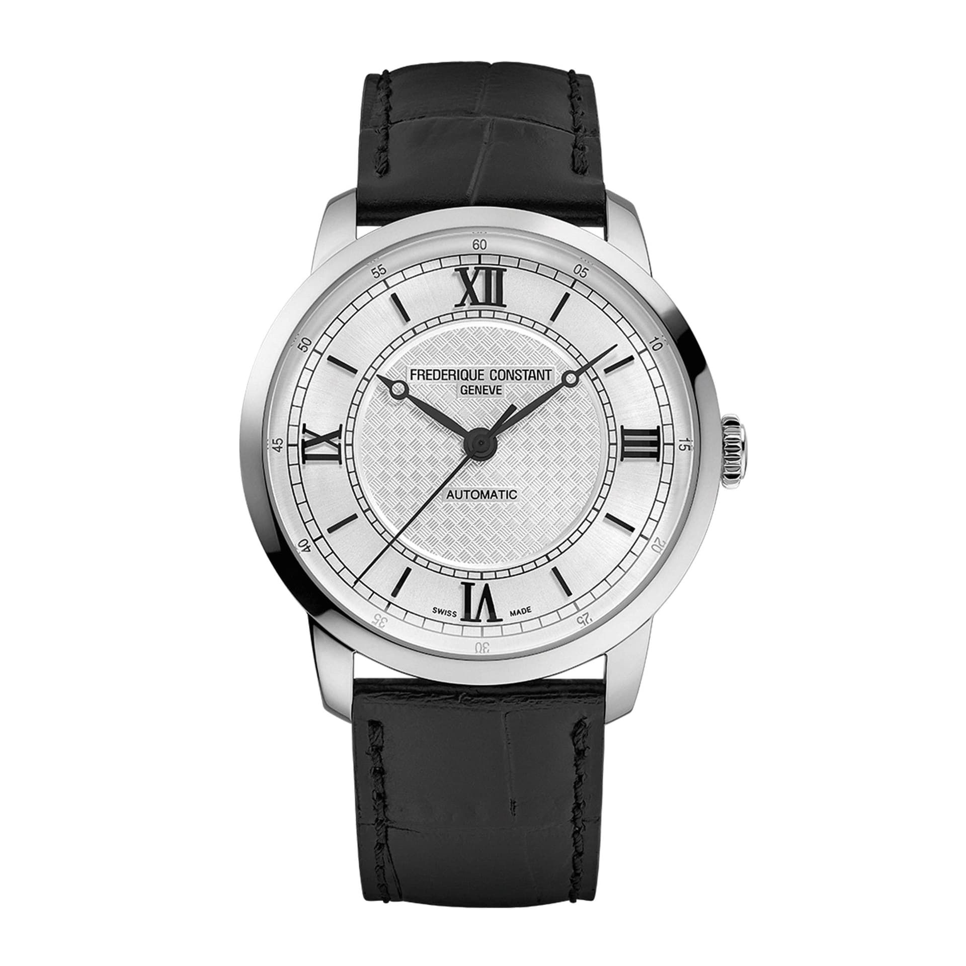 Frédérique Constant Montre Frédérique Constant Classics Première Automatique cadran argenté bracelet cuir 38,5 mm