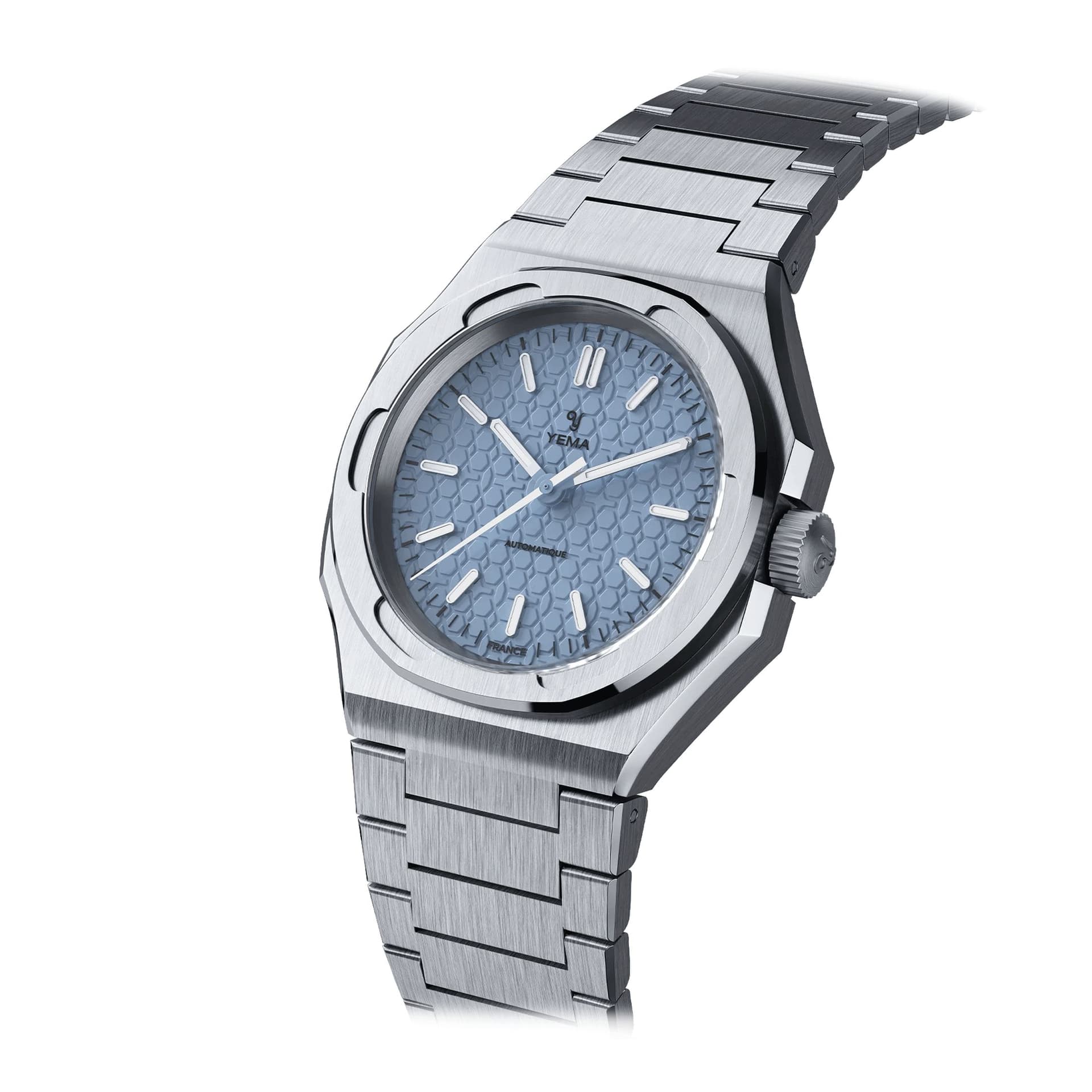 Yema Montre Yema Urban Traveller automatique cadran bleu bracelet acier 39 mm