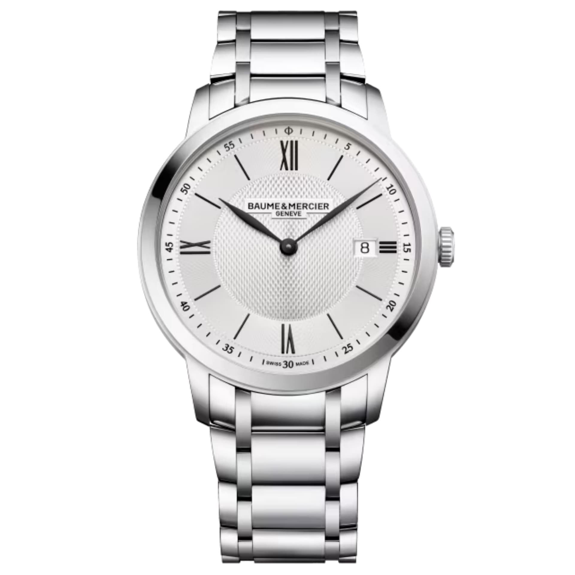 Baume & Mercier Montre Baume et Mercier Classima automatique cadran argenté bracelet acier 40 mm