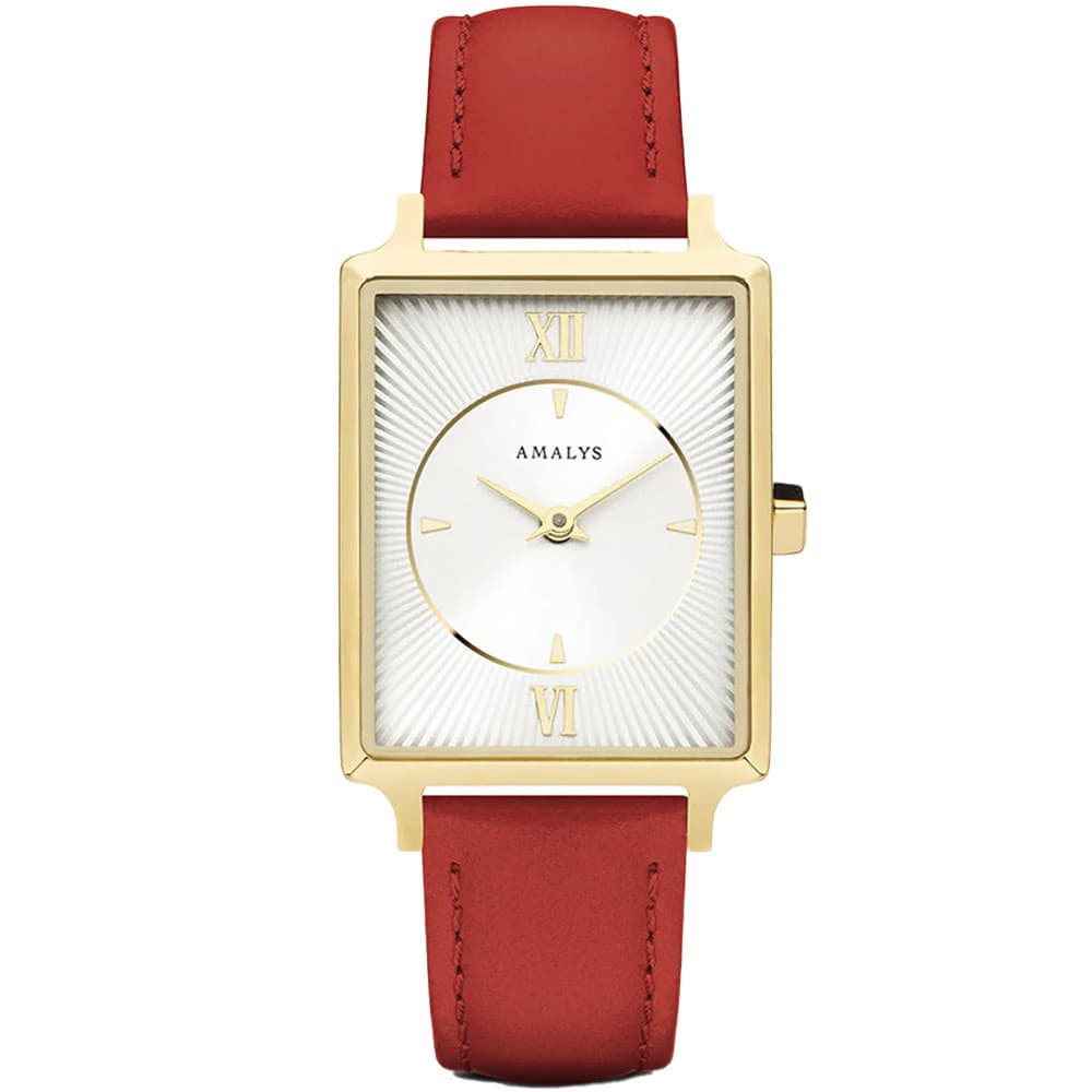 Amalys Montre Amalys Collection Hepburn en Cuir Rouge