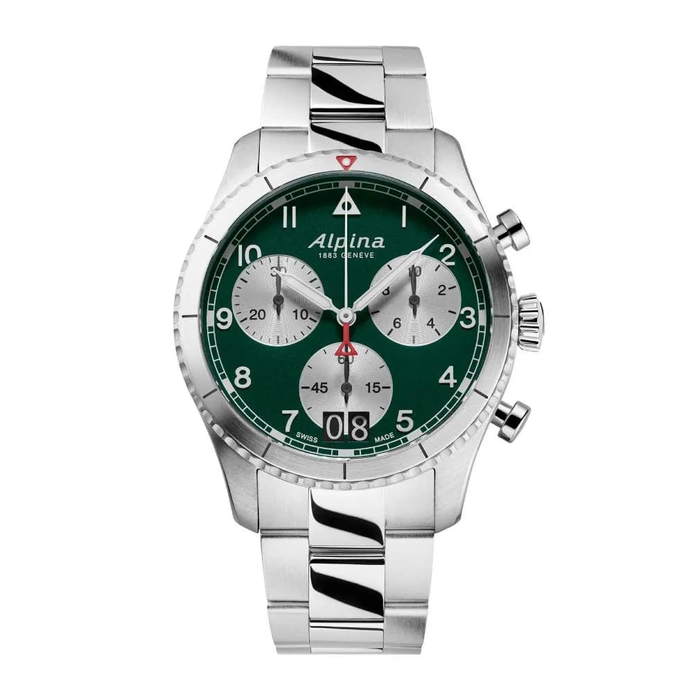 Alpina Montre Alpina Startimer Pilot Quartz - Big Date 41 mm- AL-372GRS4S26B