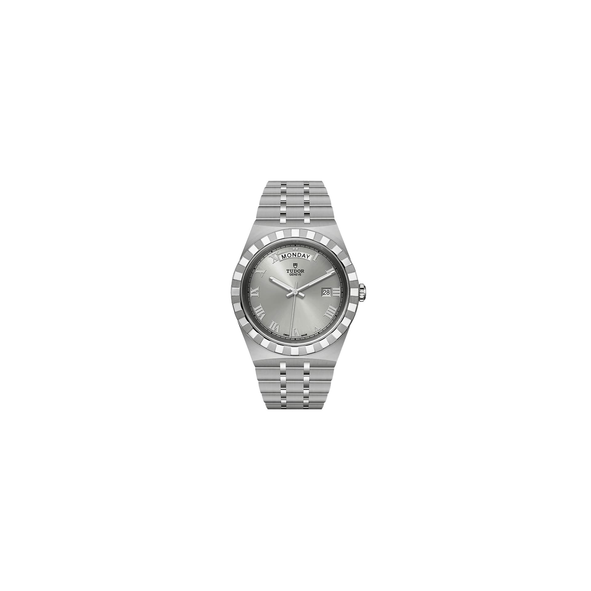 Tudor Montre Tudor Royal automatique guichet jour cadran argenté bracelet acier 41 mm