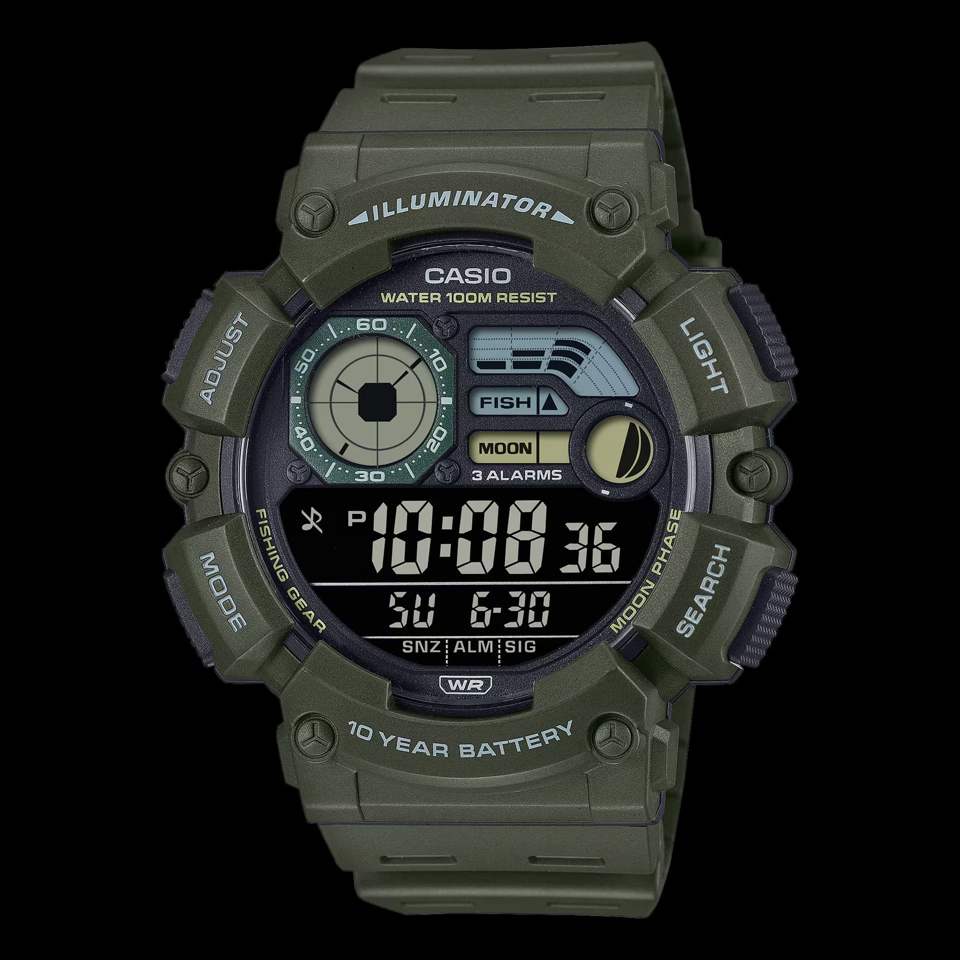 Casio WS-1500H — bracelet vert