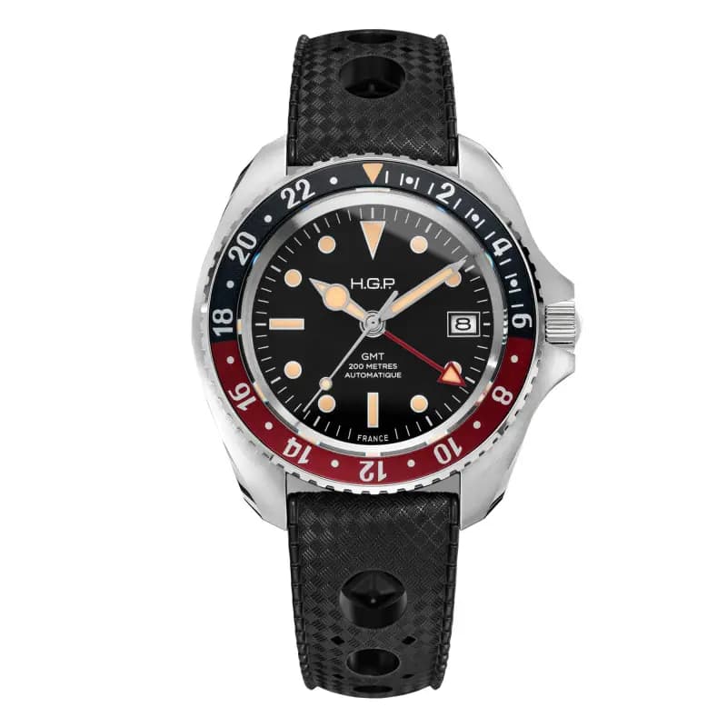 HGP Montre Vintage Automatique Diver GMT 200M "Coke"