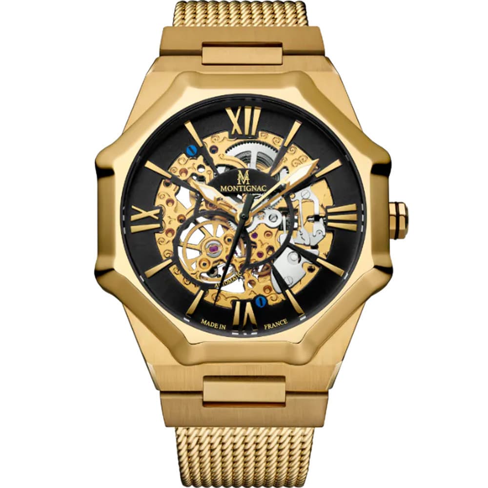Montignac Montre Automatique Montignac en Acier et PVD Doré