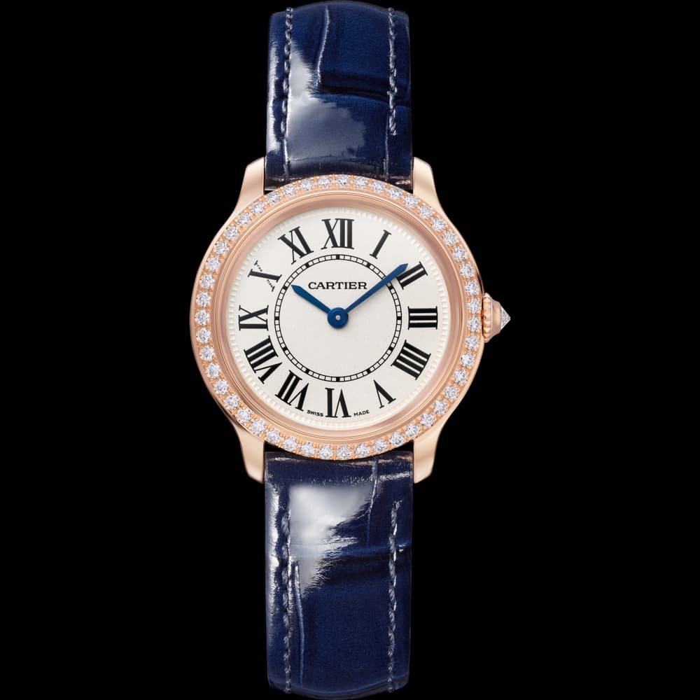 Cartier Ronde — boîtier or, pavage diamants