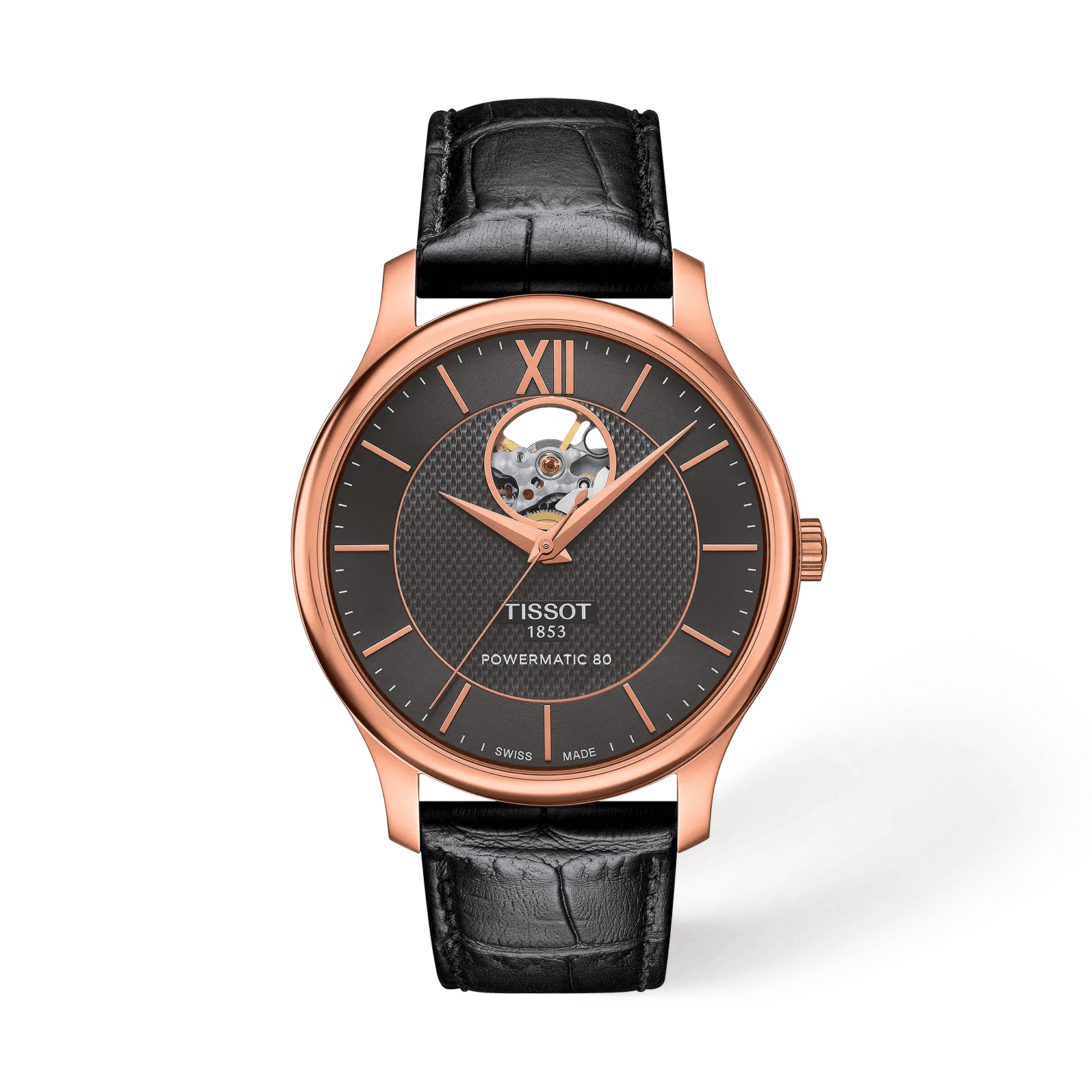 Tissot Tradition Open Heart — cadran anthracite