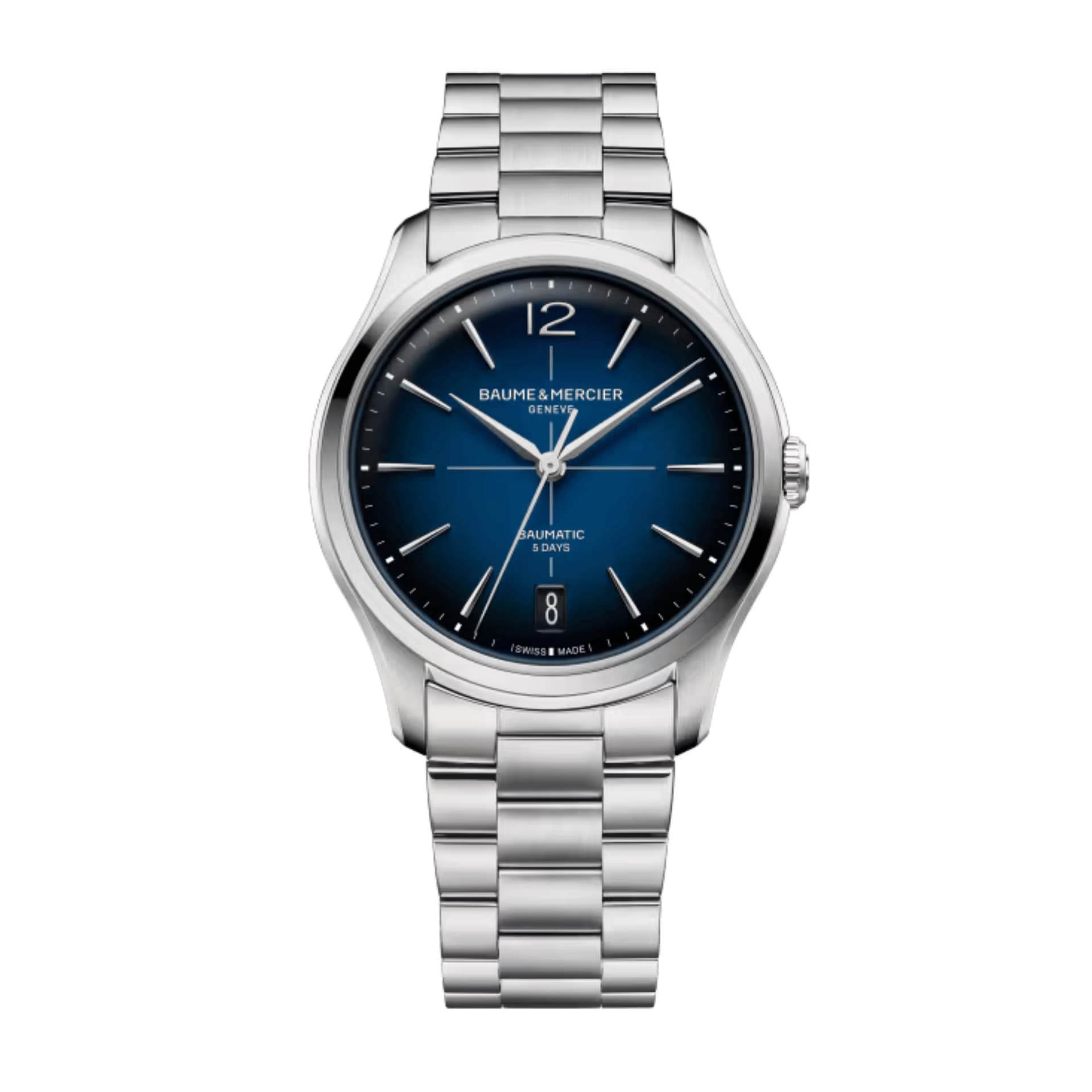 Baume & Mercier Montre Baume et Mercier Clifton automatique cadran bleu bracelet acier 39 mm