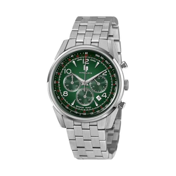 Lip Montre Lip Himalaya Chronographe Quartz cadran vert bracelet acier 40 mm