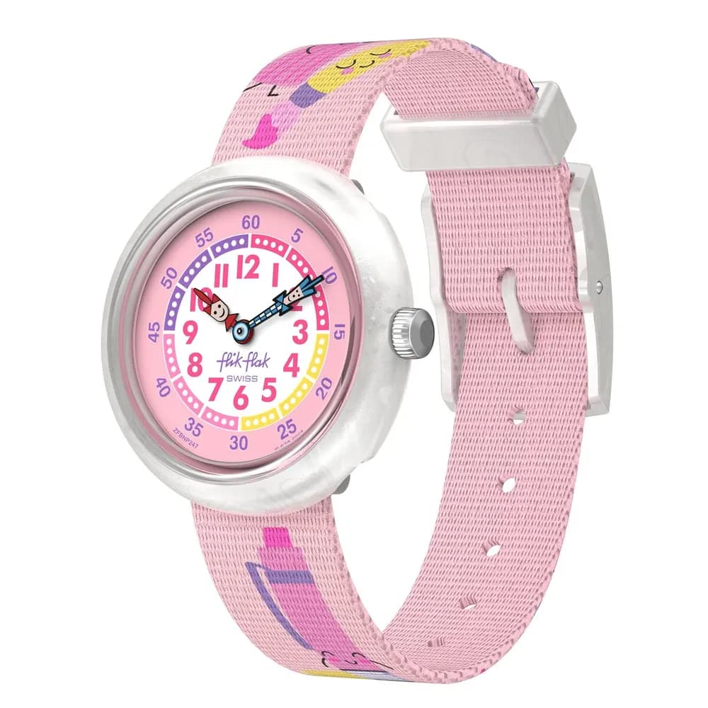 Flik Flak Montre quartz Fille Classroom creations Rose, Blanc