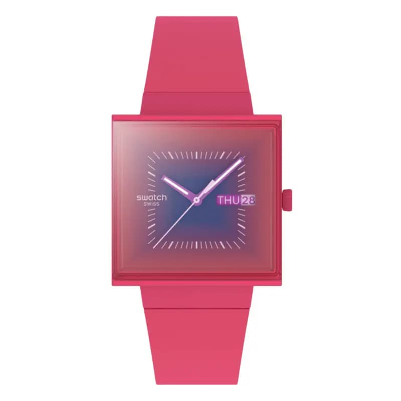 Swatch Squarely Berry — bracelet rose