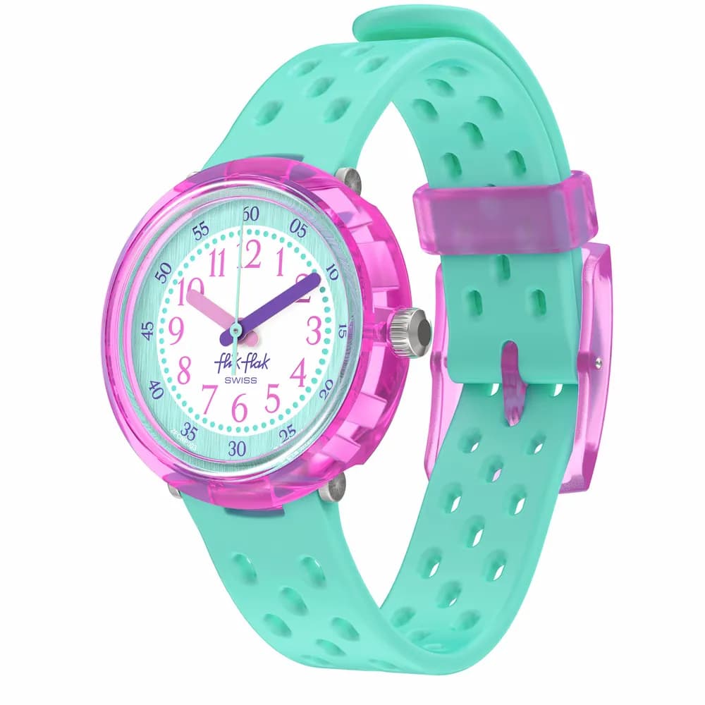 Flik Flak Montre quartz Fille Bubbly hours Blanc, Vert menthe