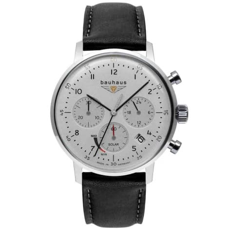 Bauhaus Montre Bauhaus Dessau Quartz Solaire Cadran Blanc Bracelet Cuir - 20861