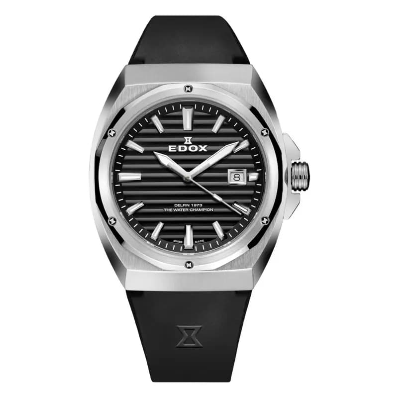 Edox Montre Delfin 1973 Date Gents 53032-3CA-NIN