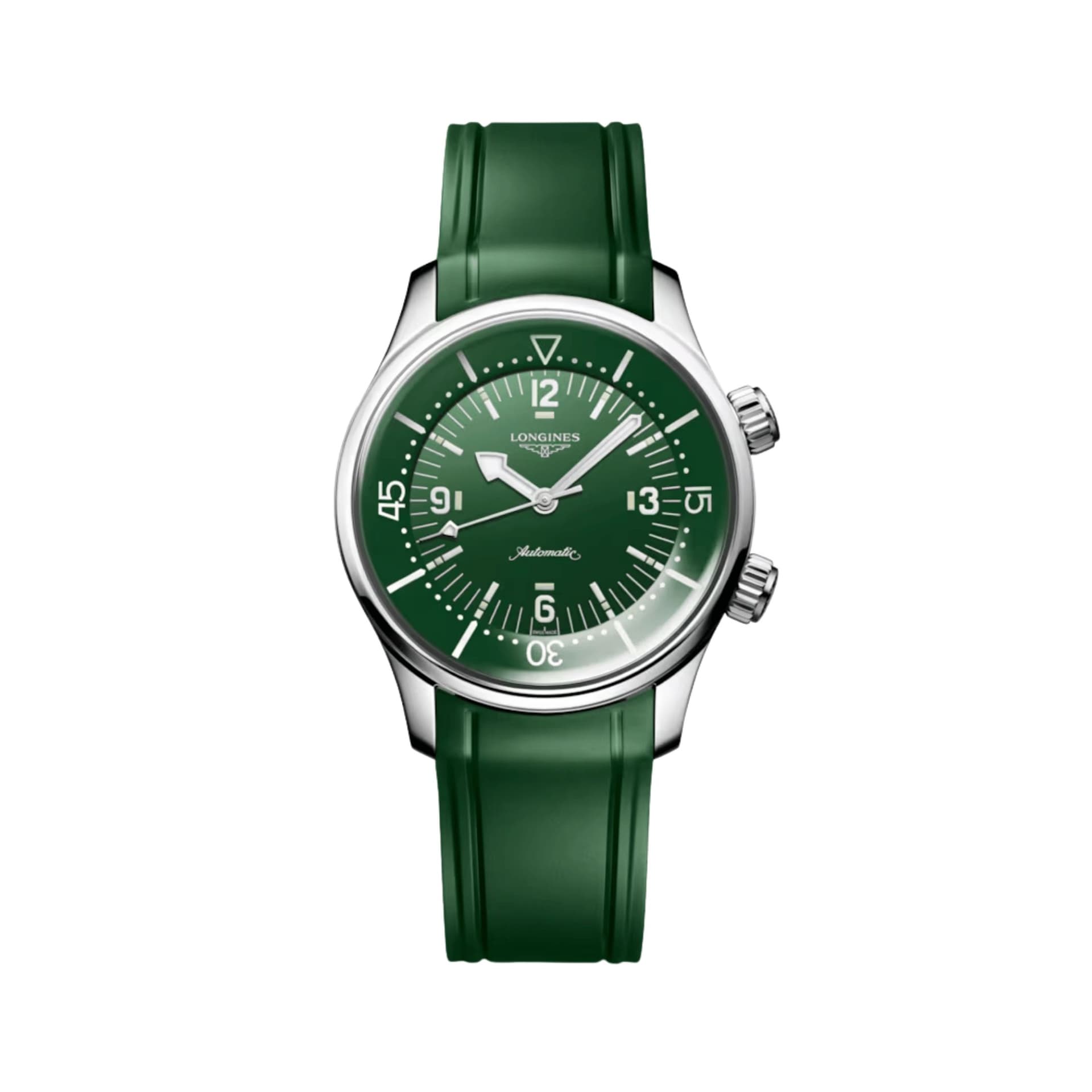 Longines Montre Longines Legend Diver automatique cadran vert bracelet caoutchouc vert 39 mm