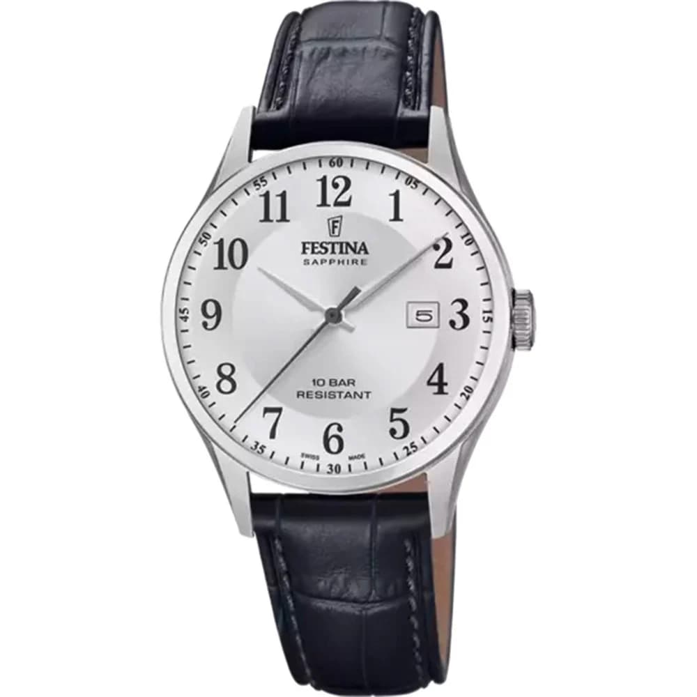 Festina Montre Festina Collection Swiss Made en Cuir Noir