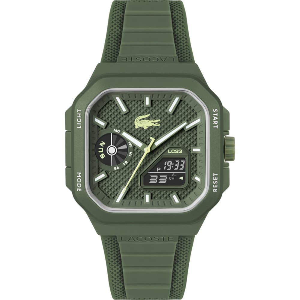 Lacoste Montre Lacoste Collection LC33 Square en Silicone Vert