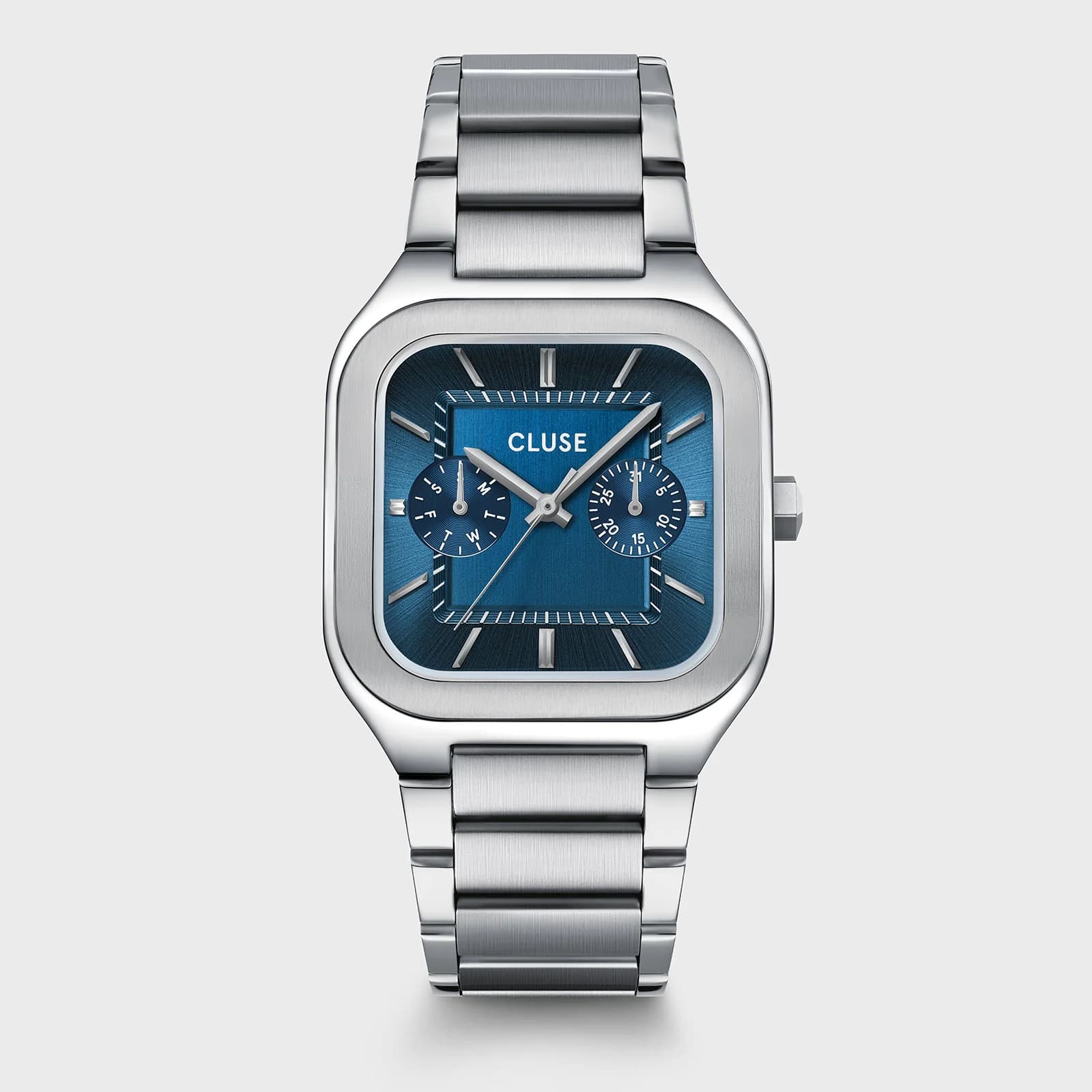 Cluse Quadrus Multifunction Watch Steel, Blue, Silver Colour