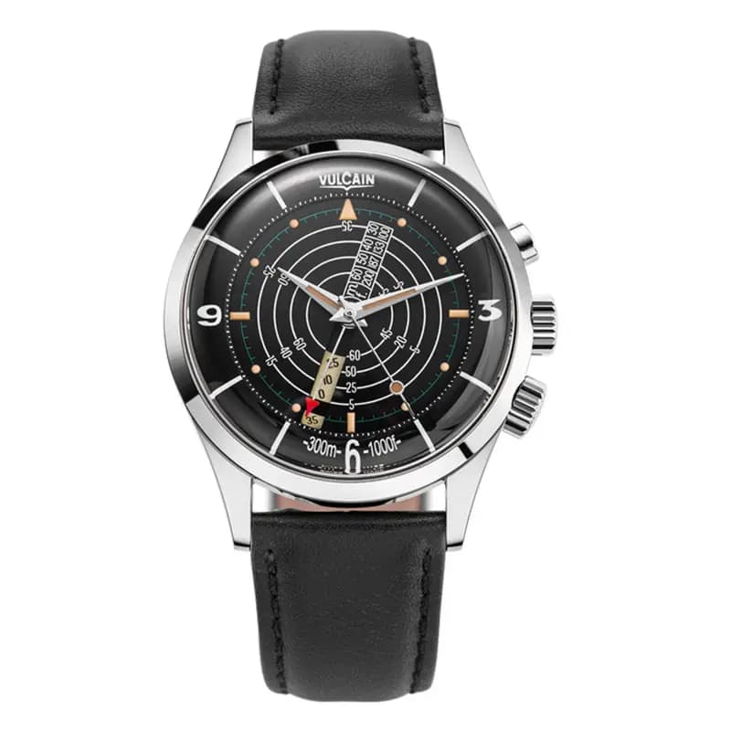 Vulcain Montre Nautical Black Beige Patina Black Plain 100252PB07.BAC101