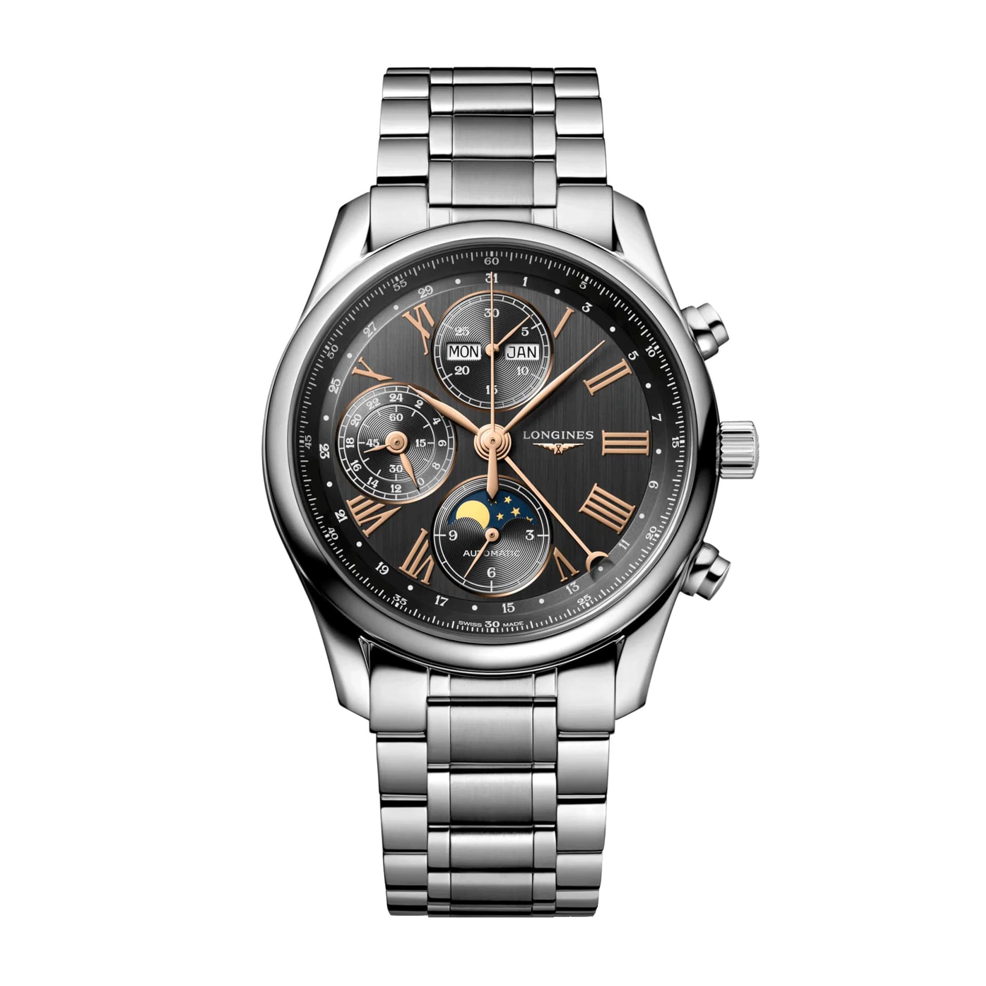 Longines Montre Longines Master Collection automatique cadran anthracite bracelet acier 40 mm