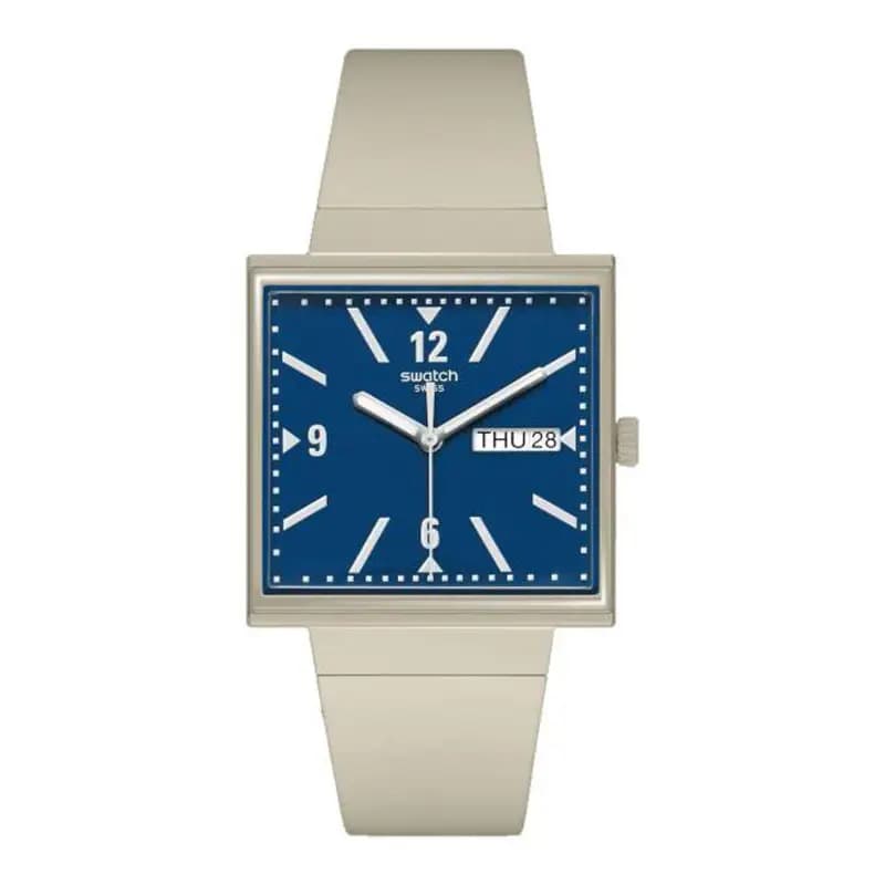 Swatch What if Beige — boîtier carré