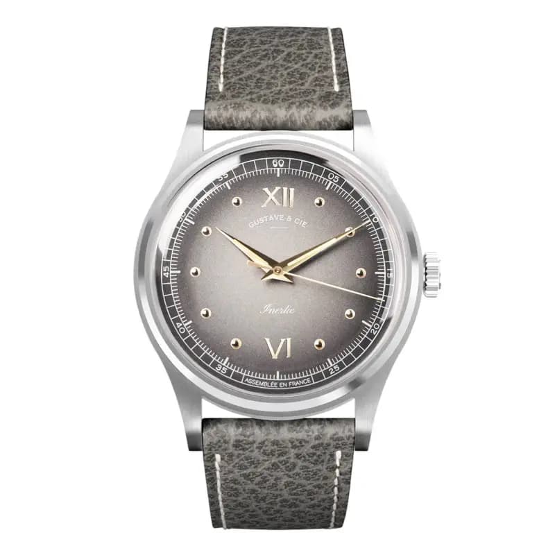 Gustave & Cie Montre Léon 12H Argent & Gris