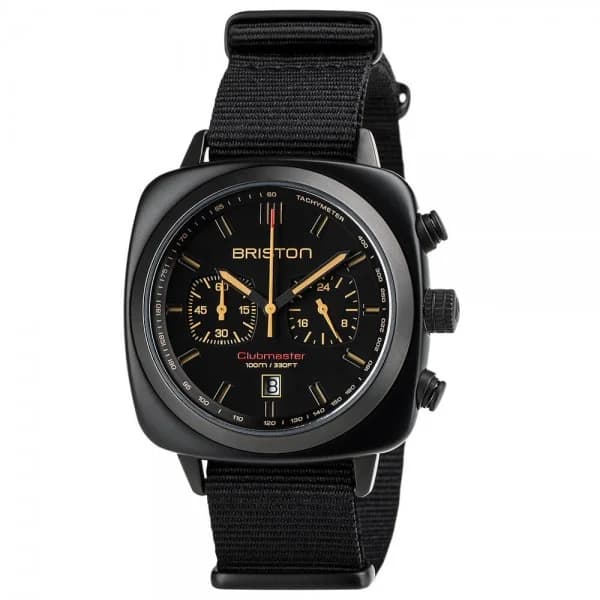 Briston Montre Briston Clubmaster Sport Acétate Bracelet Nato Noir