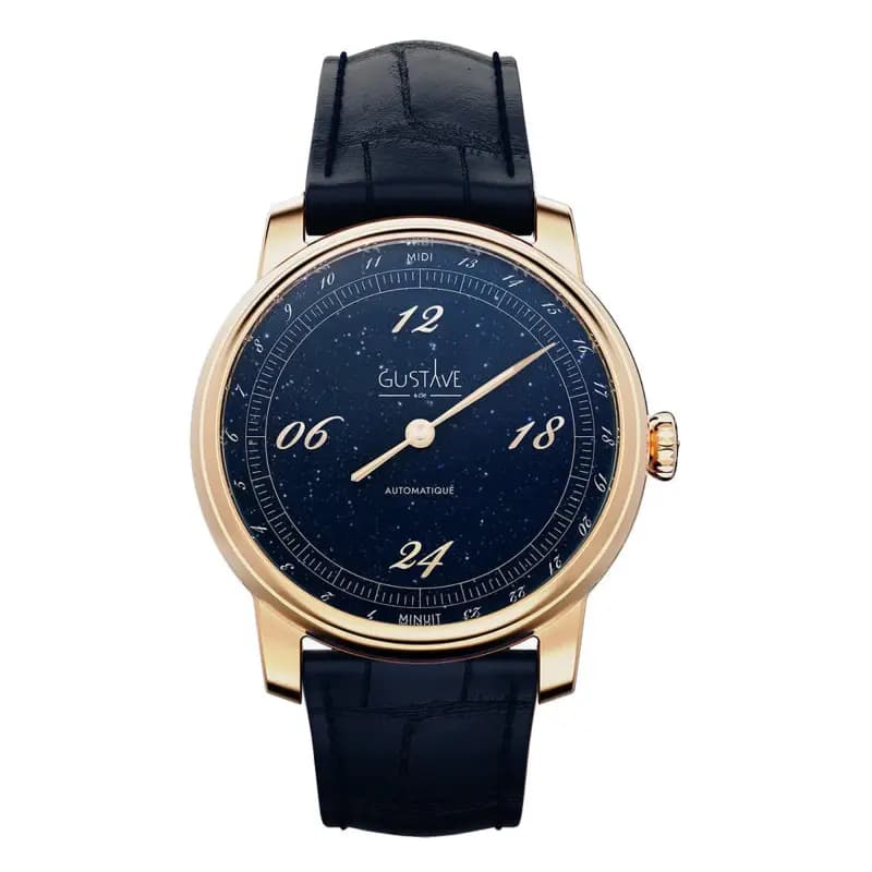 Gustave & Cie Montre 24H Paul Or Rose & Aventurine 39mm