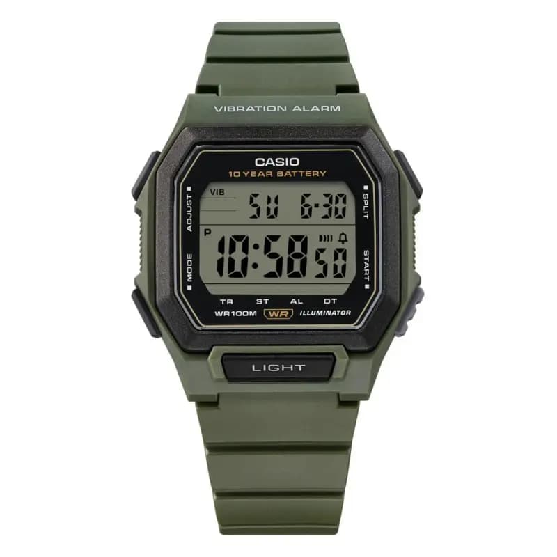 Casio W-738H — bracelet vert