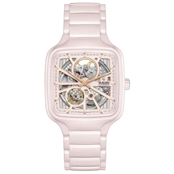 Rado Montre Rado True Square Automatic Open Heart Céramique Rose 38 mm