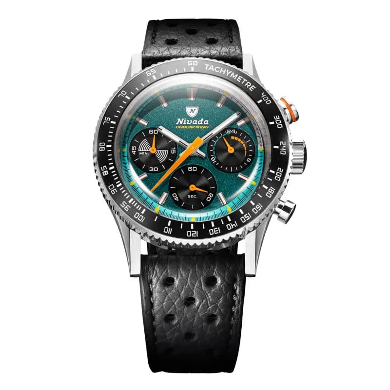Nivada Grenchen Montre Chronoking Racing Green Lunettes interchangeables