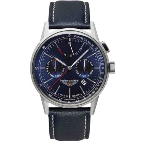 Bauhaus Montre Bauhaus Aviation G38 Automatique Cadran Bleu nuit Bracelet Cuir - 23623