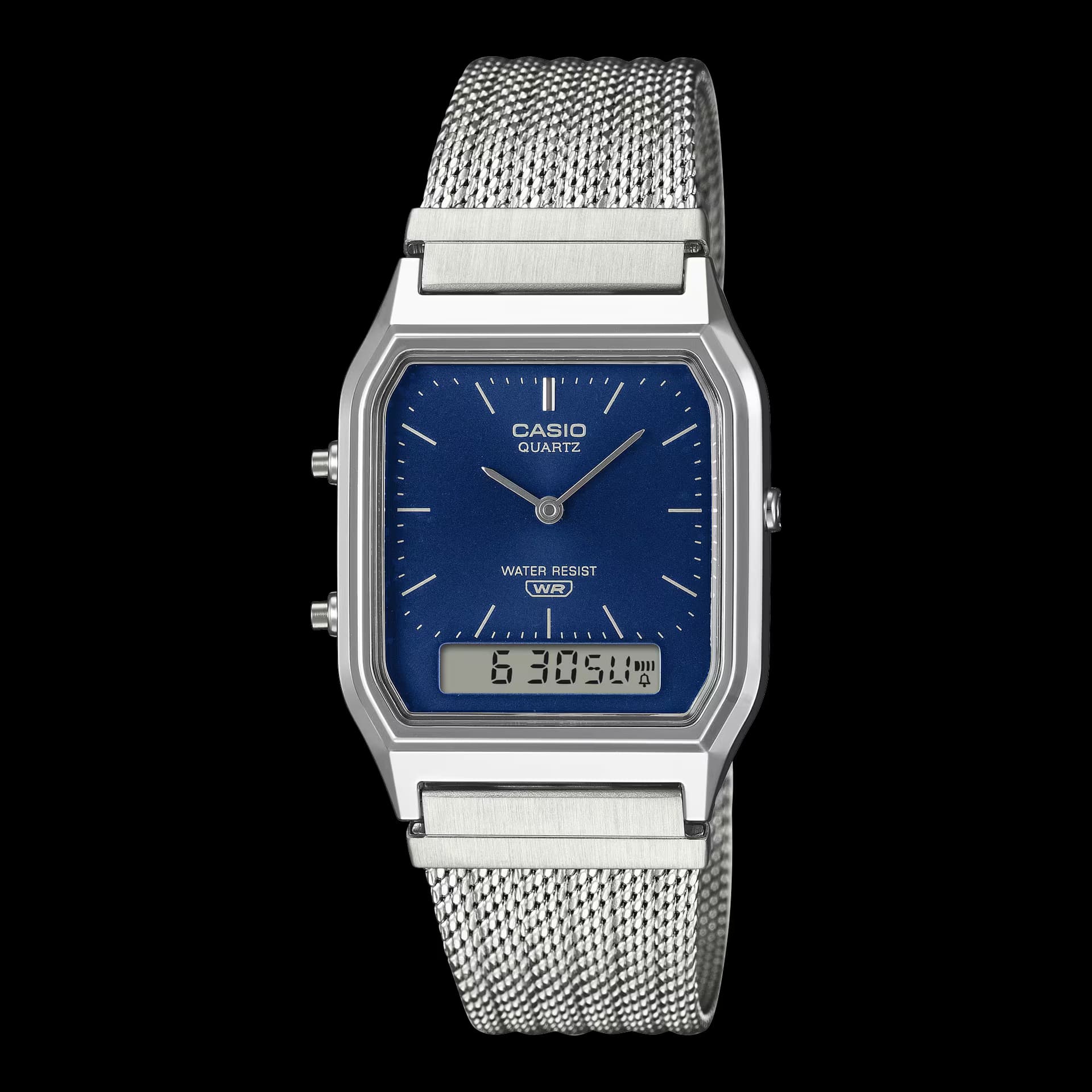 Casio Collection Vintage — cadran bleu bracelet résine
