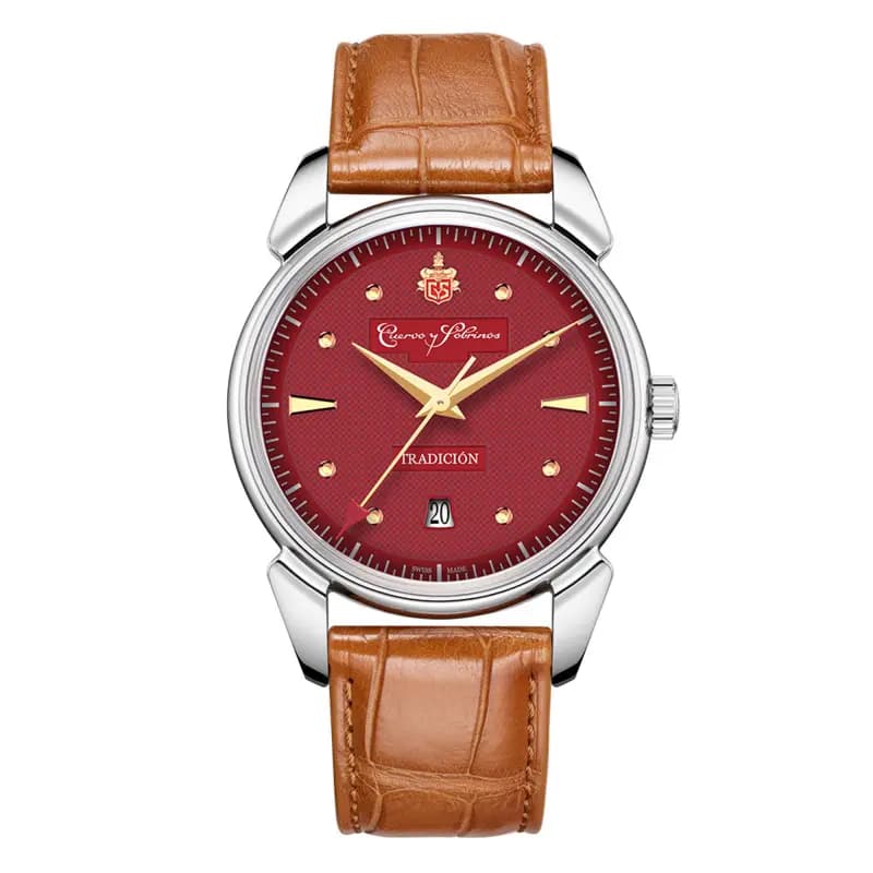 Cuervo y Sobrinos Montre Historiador Tradición Burgundy 3195.1TBY