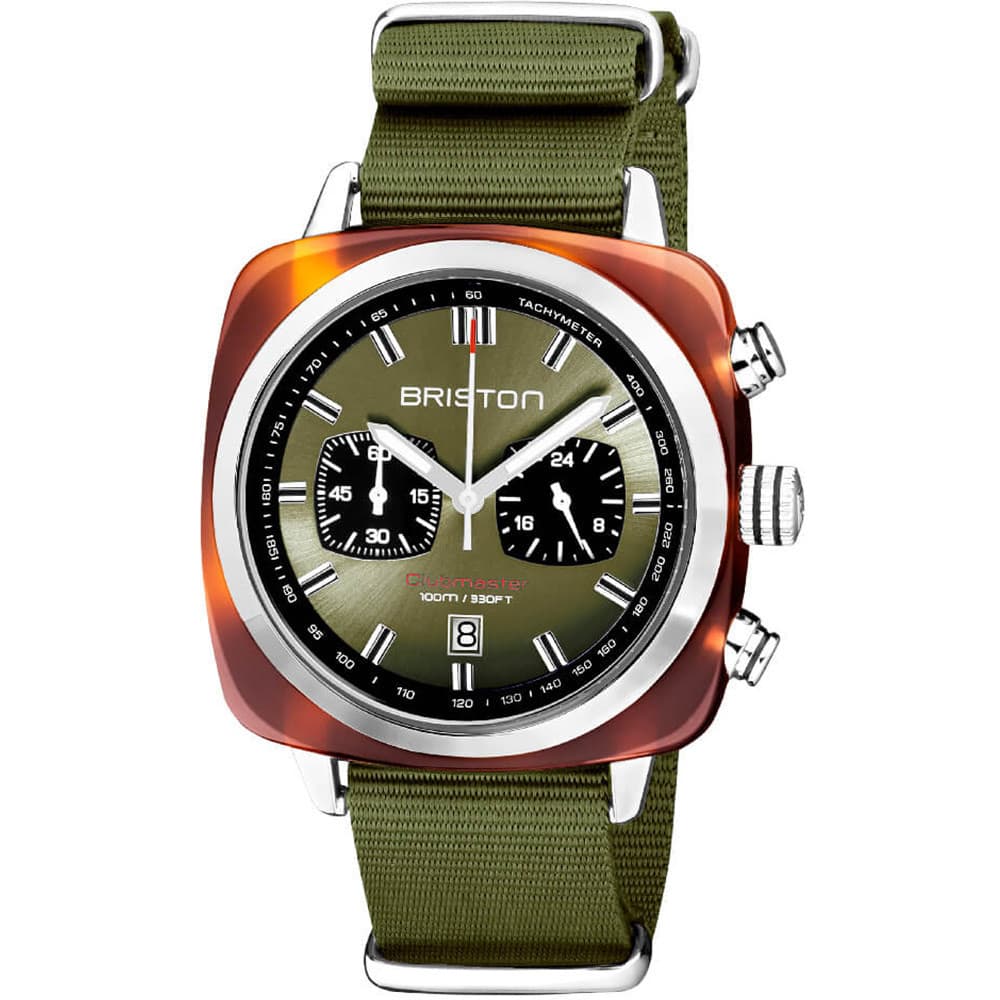 Briston Montre Briston Collection Clubmaster Sport en Nato Nylon Vert