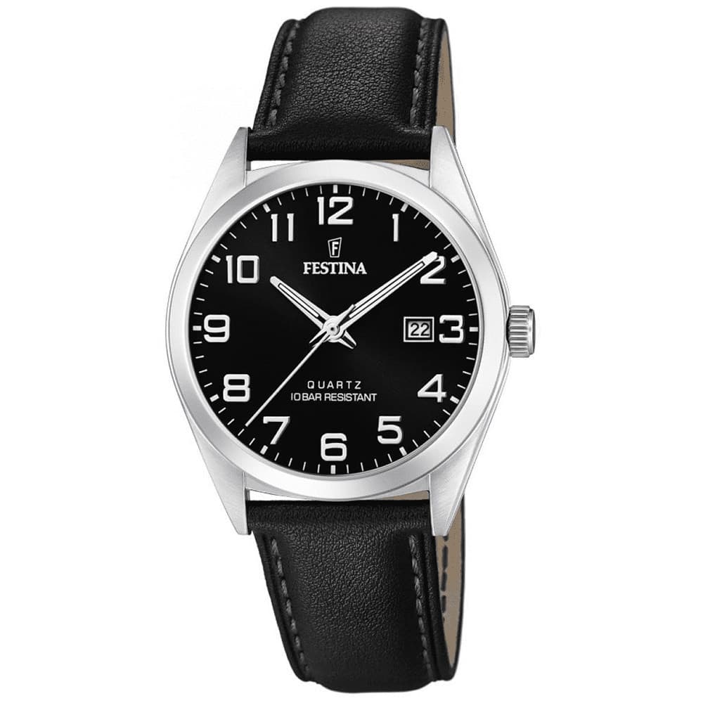 Festina Montre Festina en Cuir Noir
