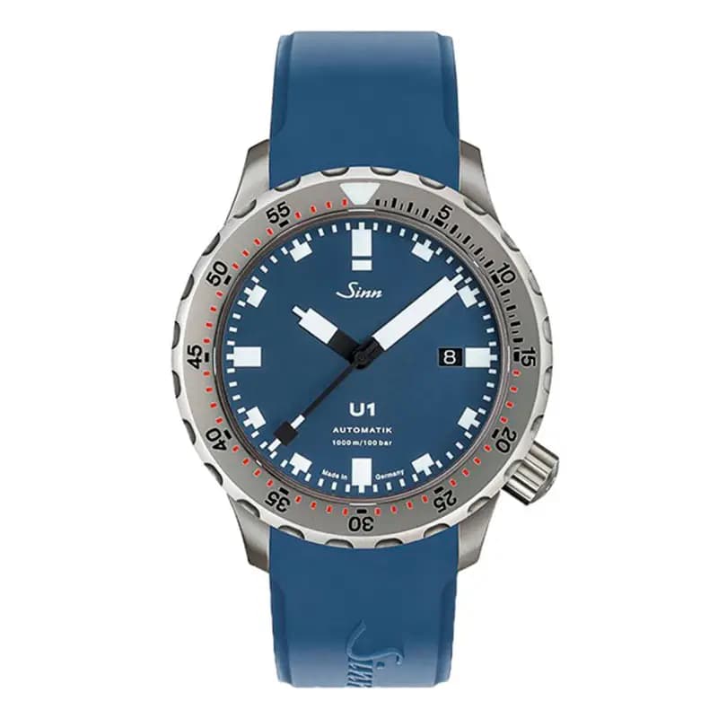 Sinn Montre Homme Tegiment Bracelet Silicone Bleu U1 B