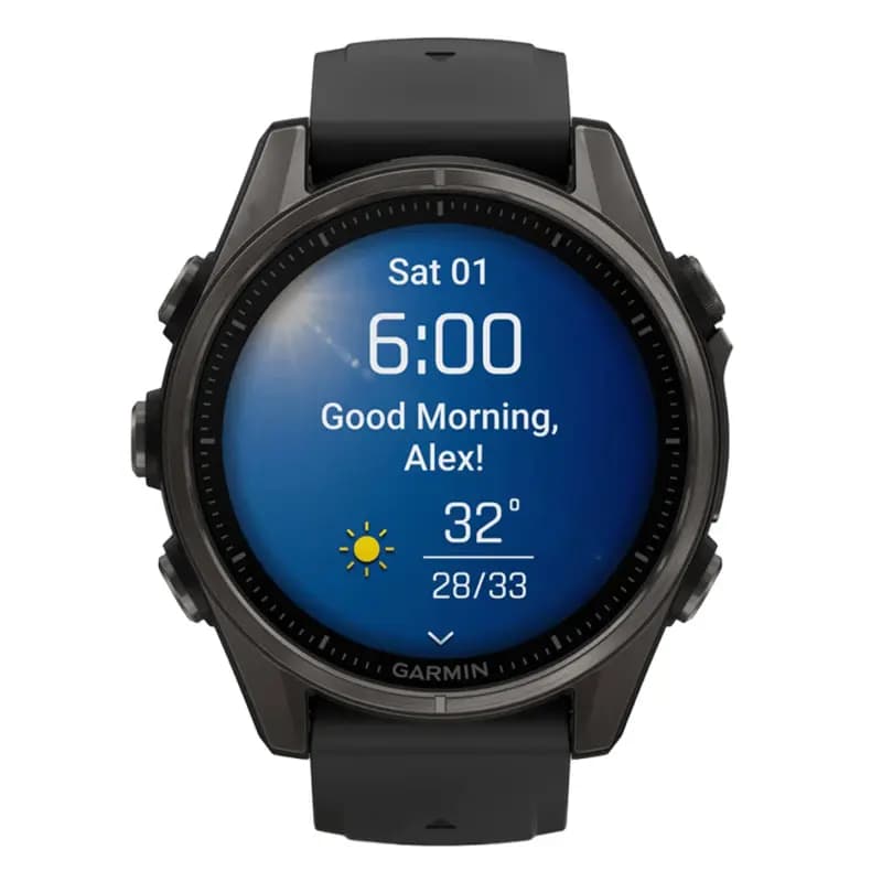Garmin Montre Garmin Fenix 8 43mm AMOLED Sapphire Titane Carbon Gray DLC Bracelet Noir/Gris