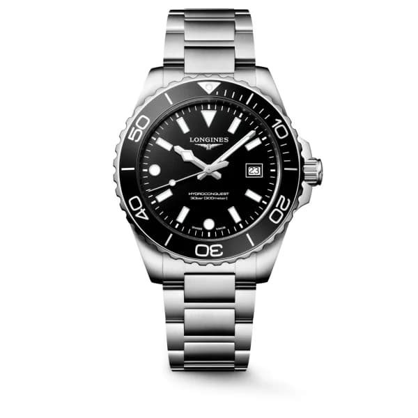 Longines Montre Longines HydroConquest 42mm Quartz Acier Cadran Noir Sablé