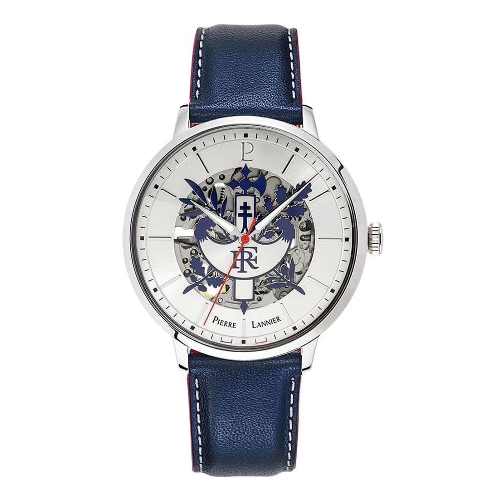 Pierre Lannier Montre Automatique Pierre Lannier Collection Élysée en Cuir Bleu