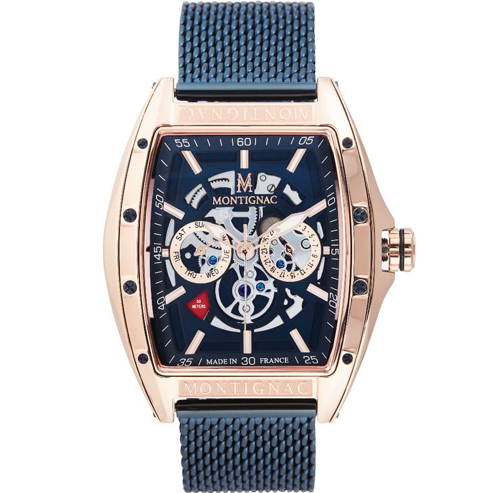 Montignac Montre Montignac en Acier et PVD Bleu
