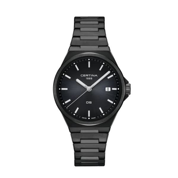 Certina Montre Certina DS-7 Quartz Cadran Noir Bracelet Acier PVD
