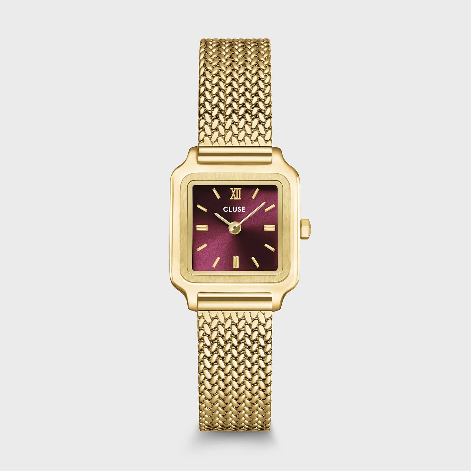 Cluse Gracieuse Mini Watch Mesh, Dark Cherry, Gold Colour