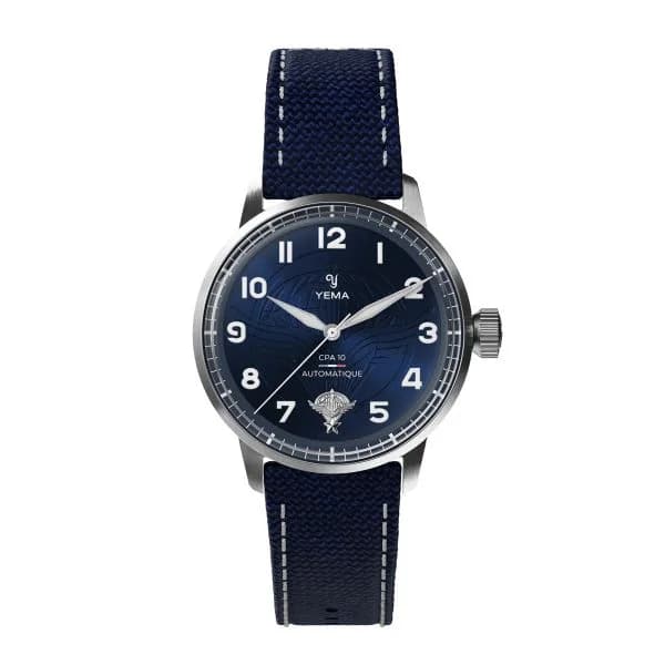 Yema Montre Yema Flygraf CPA10 Manufacture Bleu Bracelet Canvas