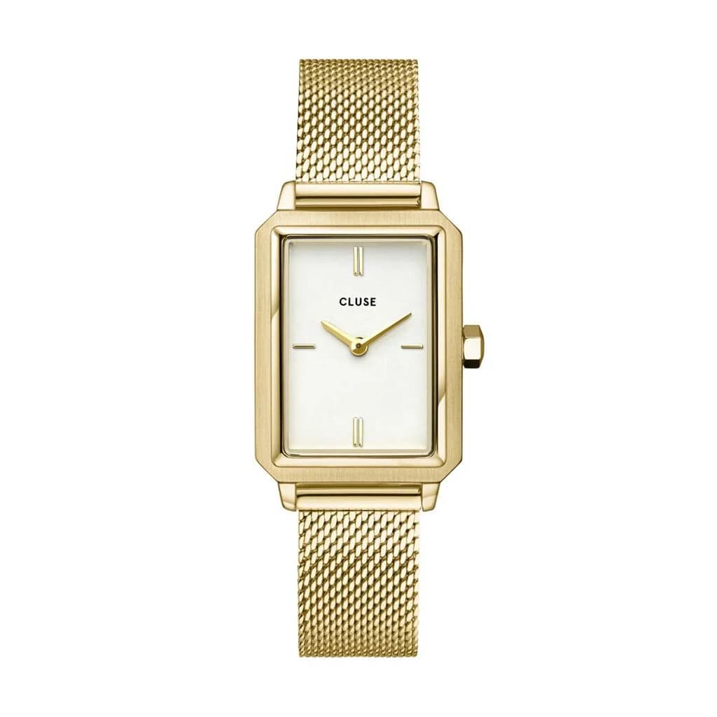 Cluse Fluette Watch Mesh White, Gold Colour