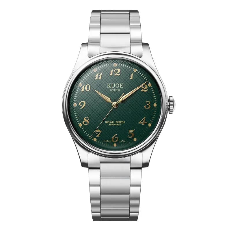 Kuoe Kyoto Montre Royal Smith 90-006 Breguet Numerals Silver Case Green Dial